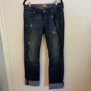 PAIGE Distressed Blue Jeans